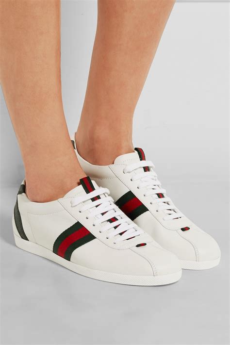 gucci shoes sneakers red lether|gucci white women's sneakers.